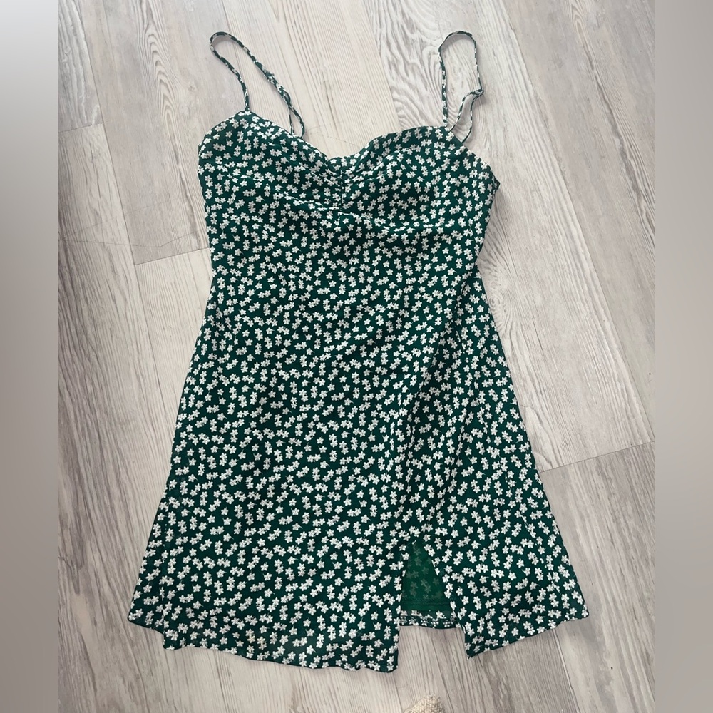 Green mini dress